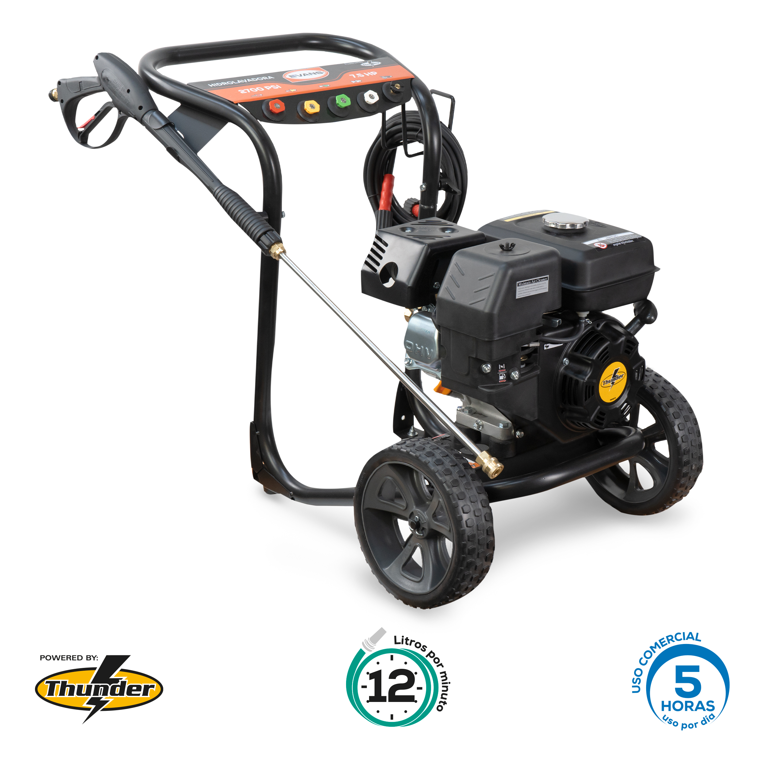 Hidrolavadora 2,700 PSI Thunder. | HC12L27MG0700TH - Imagen 2