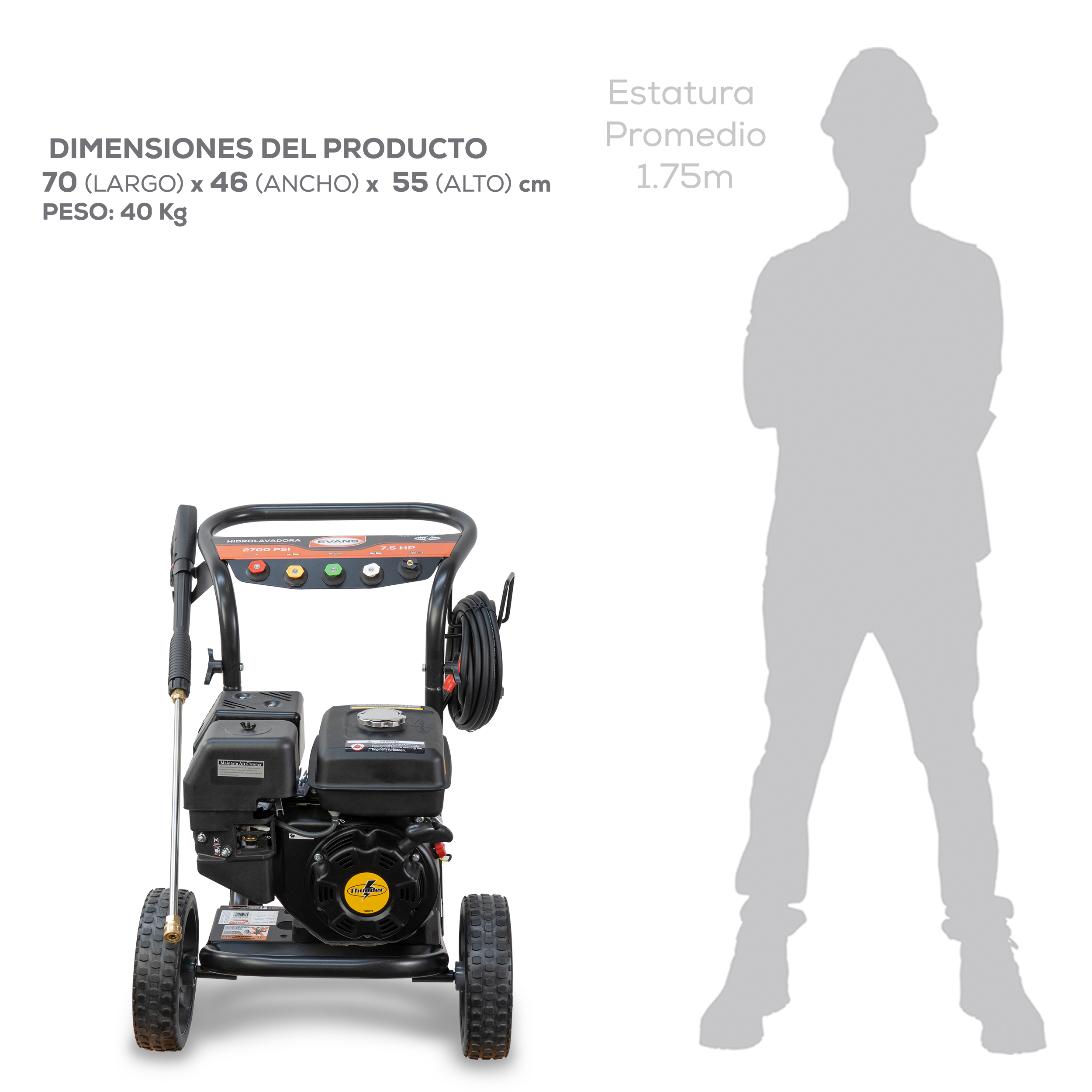 Hidrolavadora 2,700 PSI Thunder. | HC12L27MG0700TH - Imagen 6