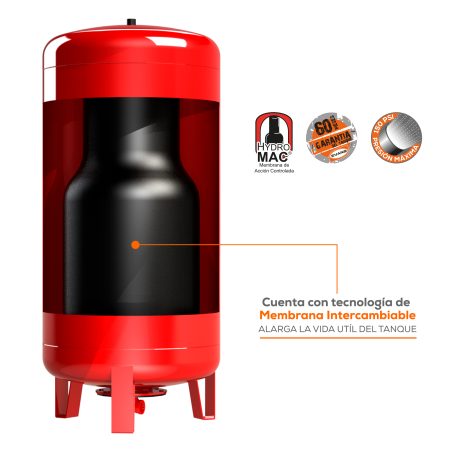 Tanque Hidroneumático Hydro-Mac ® de 90L vertical. | EQTH-090VE - Imagen 4
