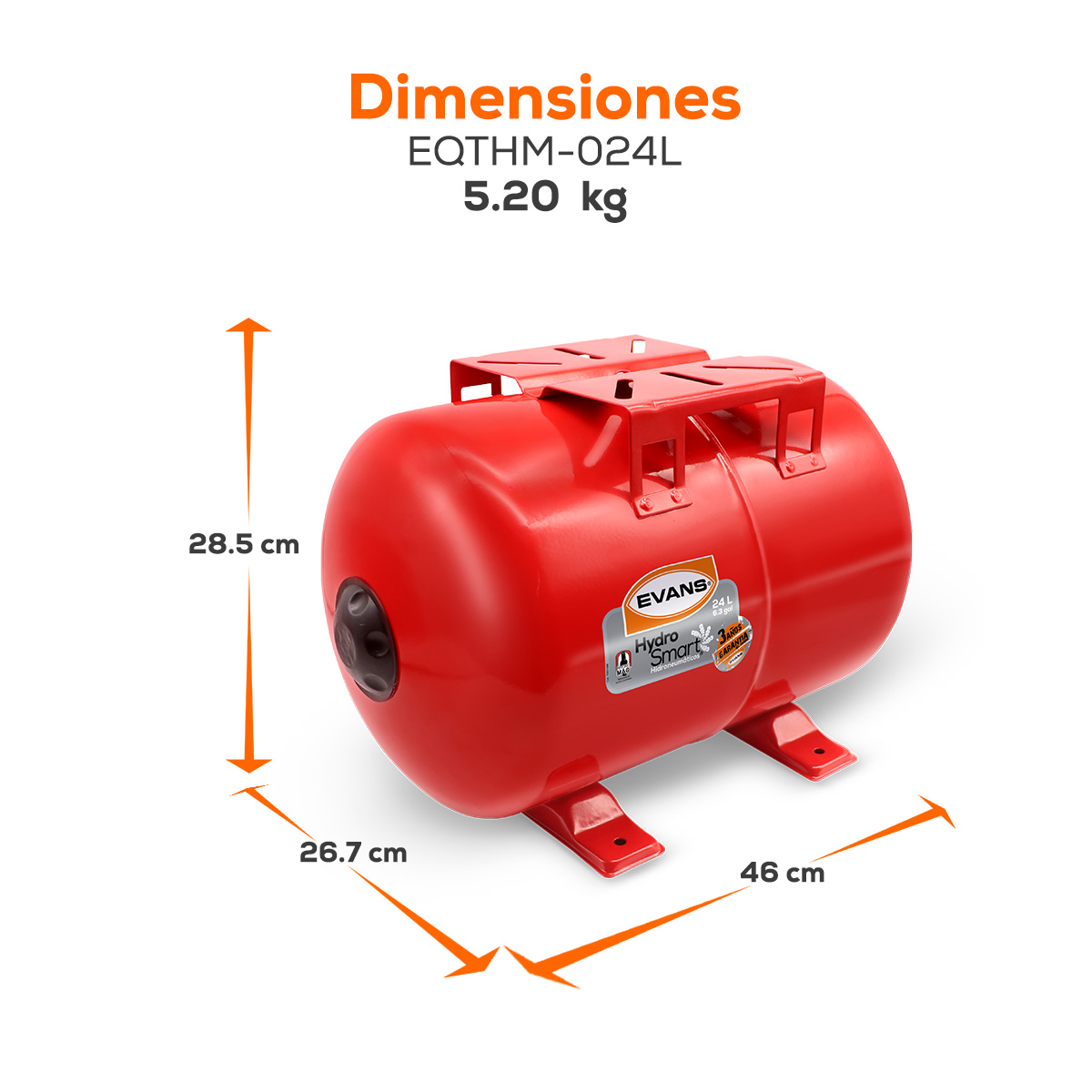 Tanque Horizontal de 24 L. | EQTHM-024L - Imagen 6