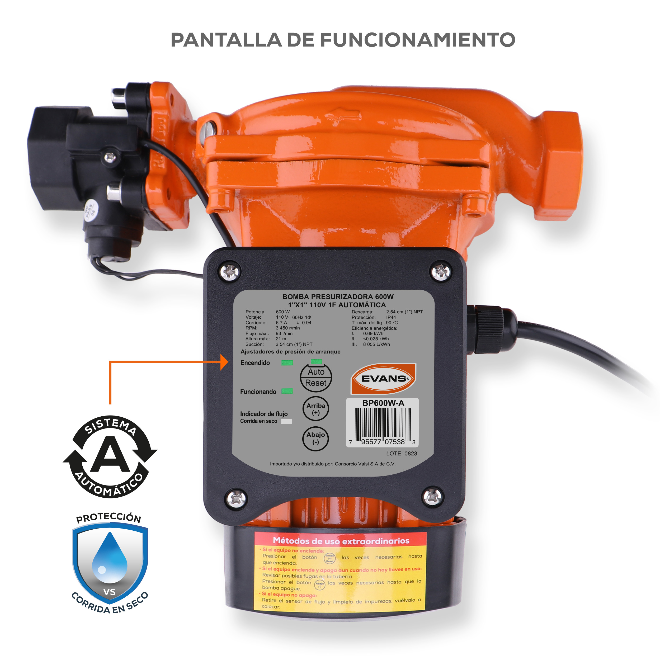 Bomba de 600 Watts automática. | BP600W-A - Imagen 6