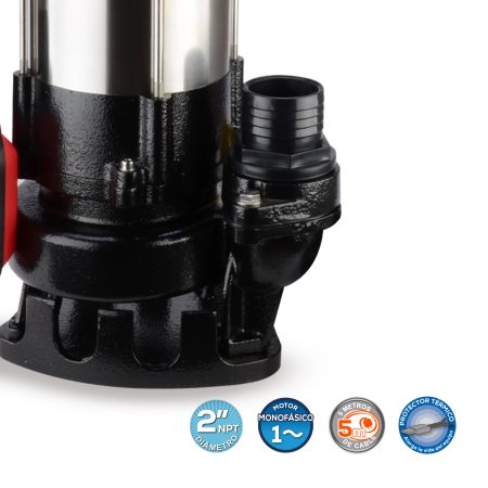 Bomba aguas residuales 1 HP | SAS2ME100F - Imagen 2