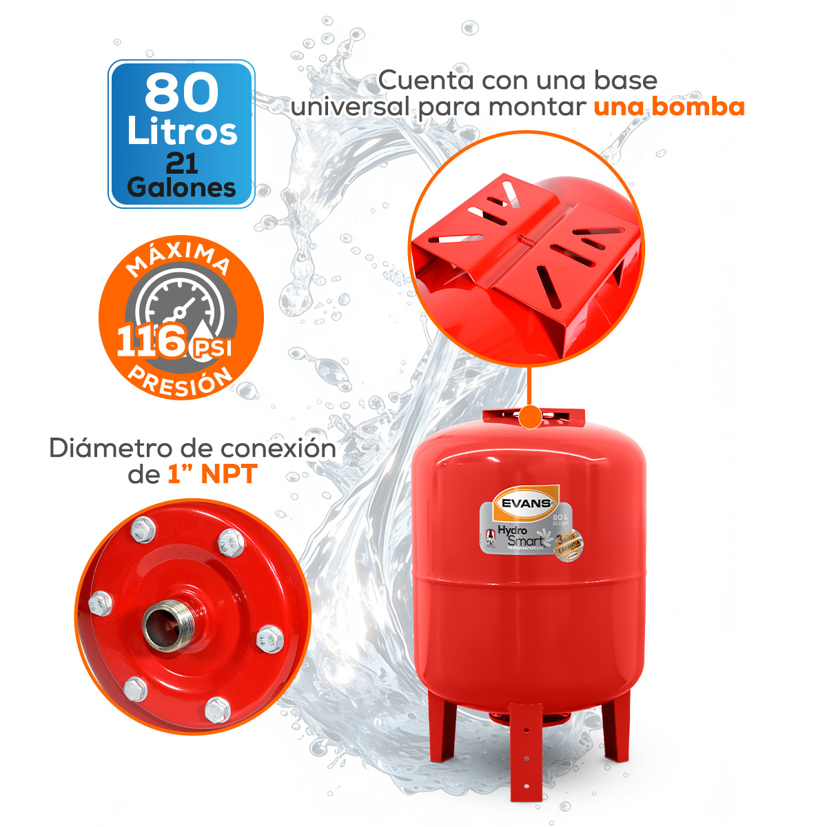 Tanque lineal de 80 L | EQTHM-080L - Imagen 3