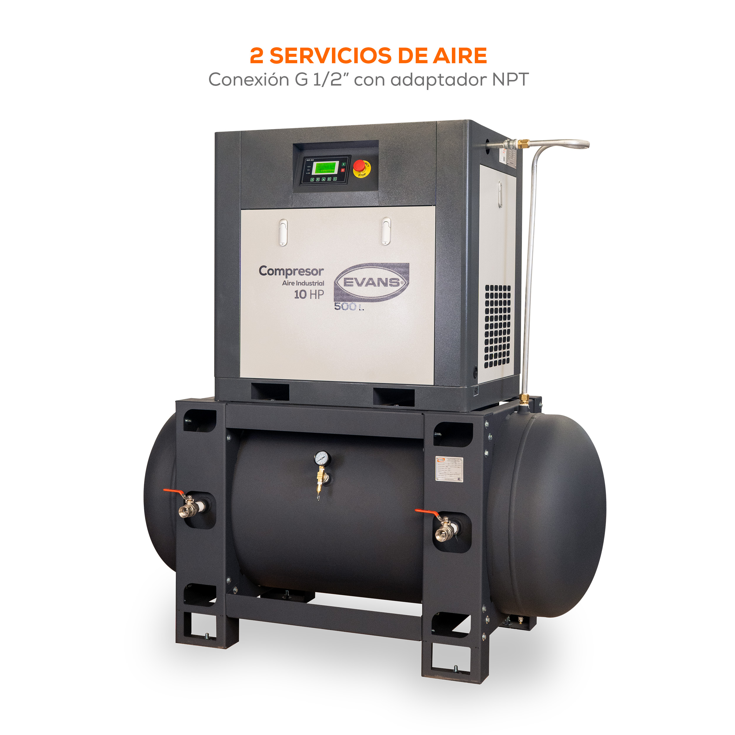 Compresor 10HP 500L 220V - Imagen 3