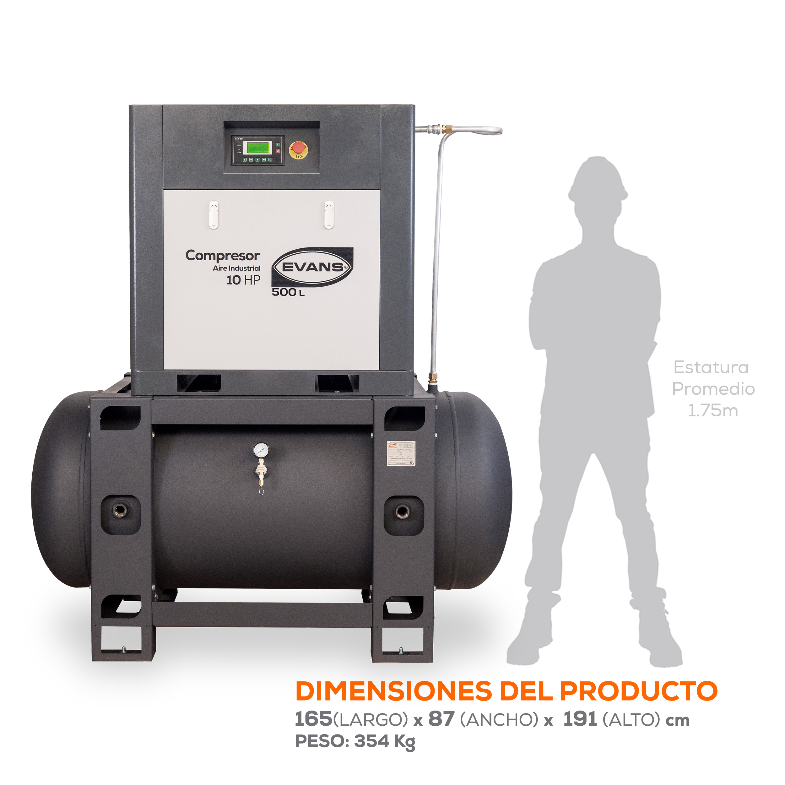 Compresor 10HP 500L 220V - Imagen 5
