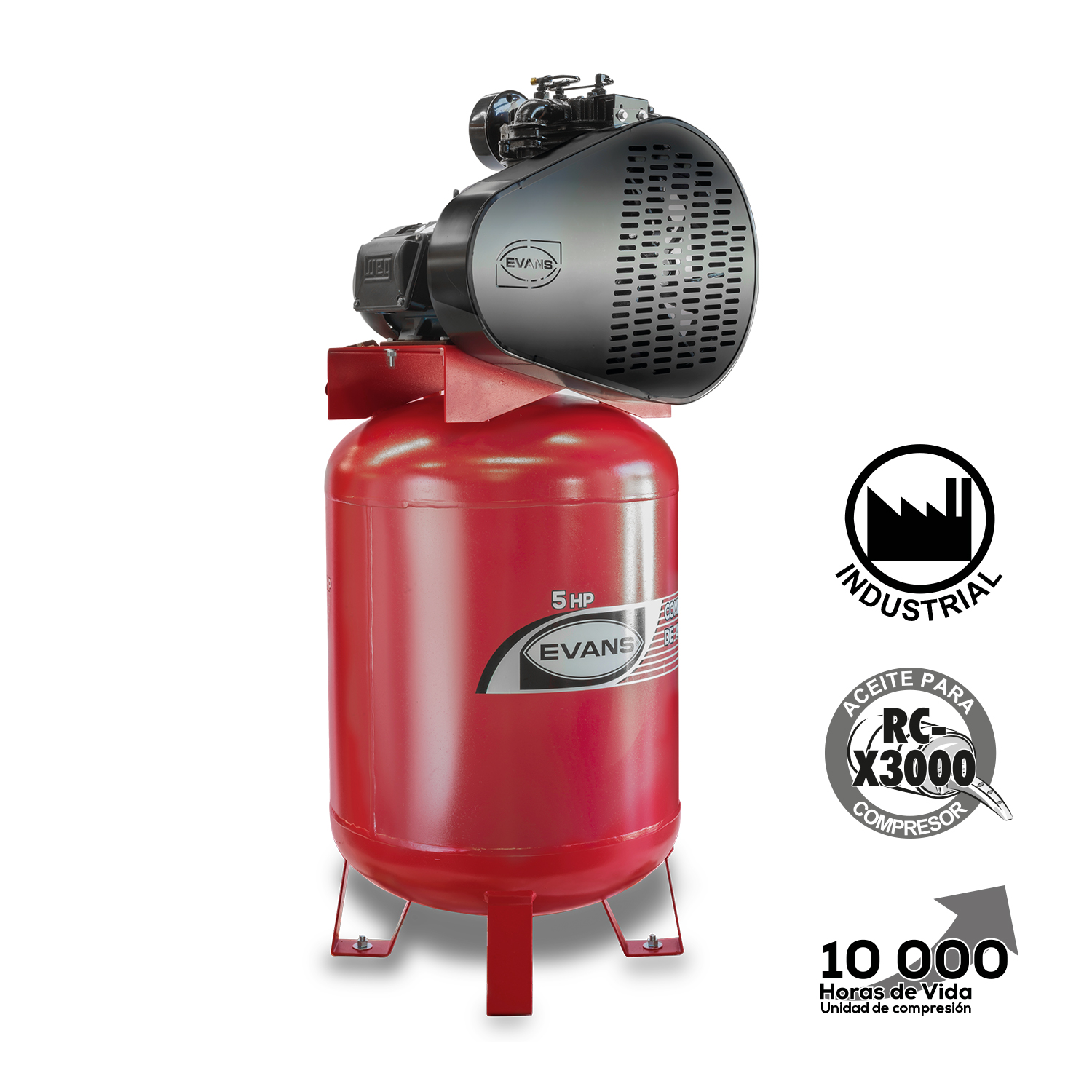 Compresor 2 etapas 5HP 300L - Imagen 5