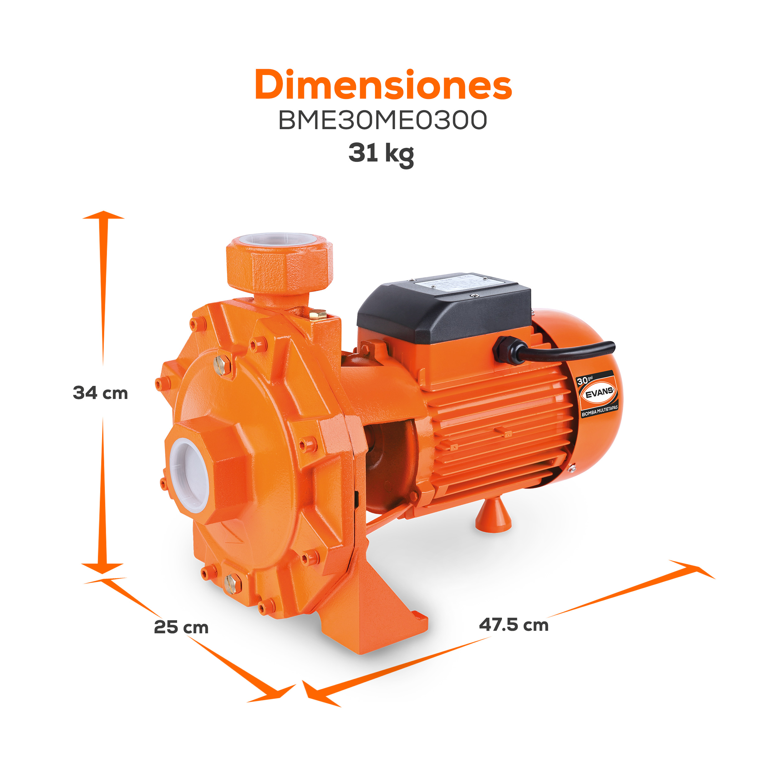 Bomba multietapas 30GPM 3 HP - Imagen 7
