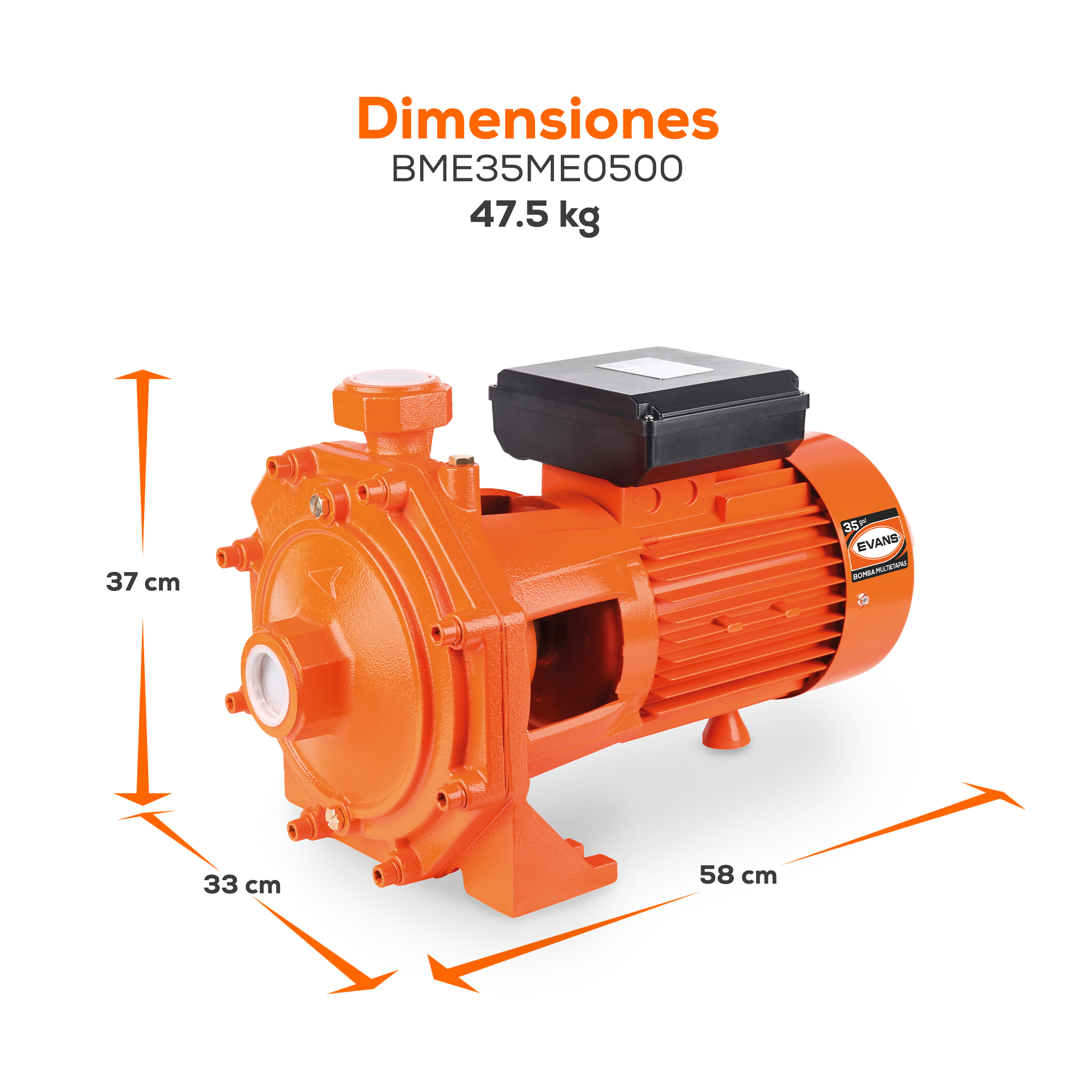 Bomba multietapas 35GPM 5 HP - Imagen 7