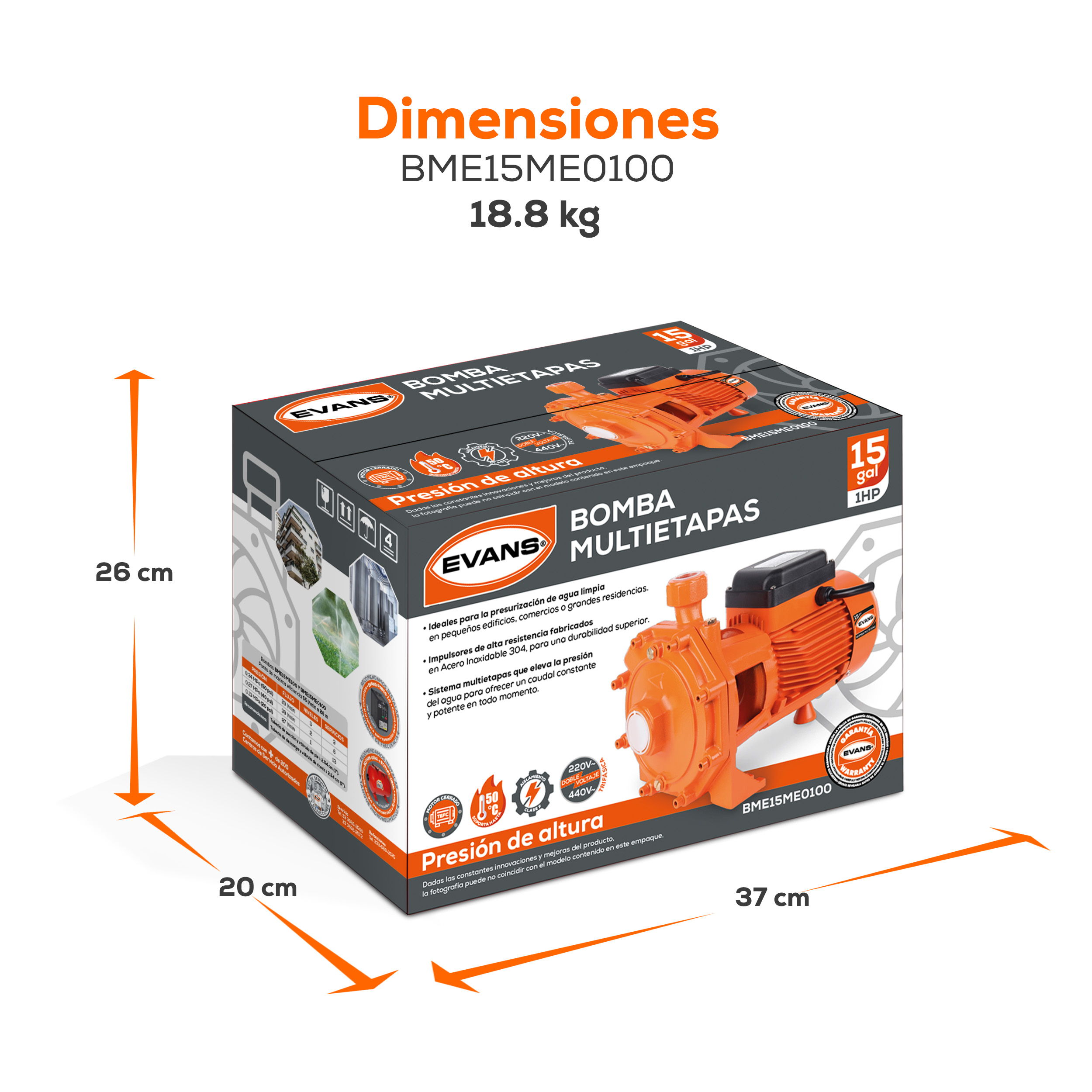 Bomba multietapas 15GPM 1Hp - Imagen 7