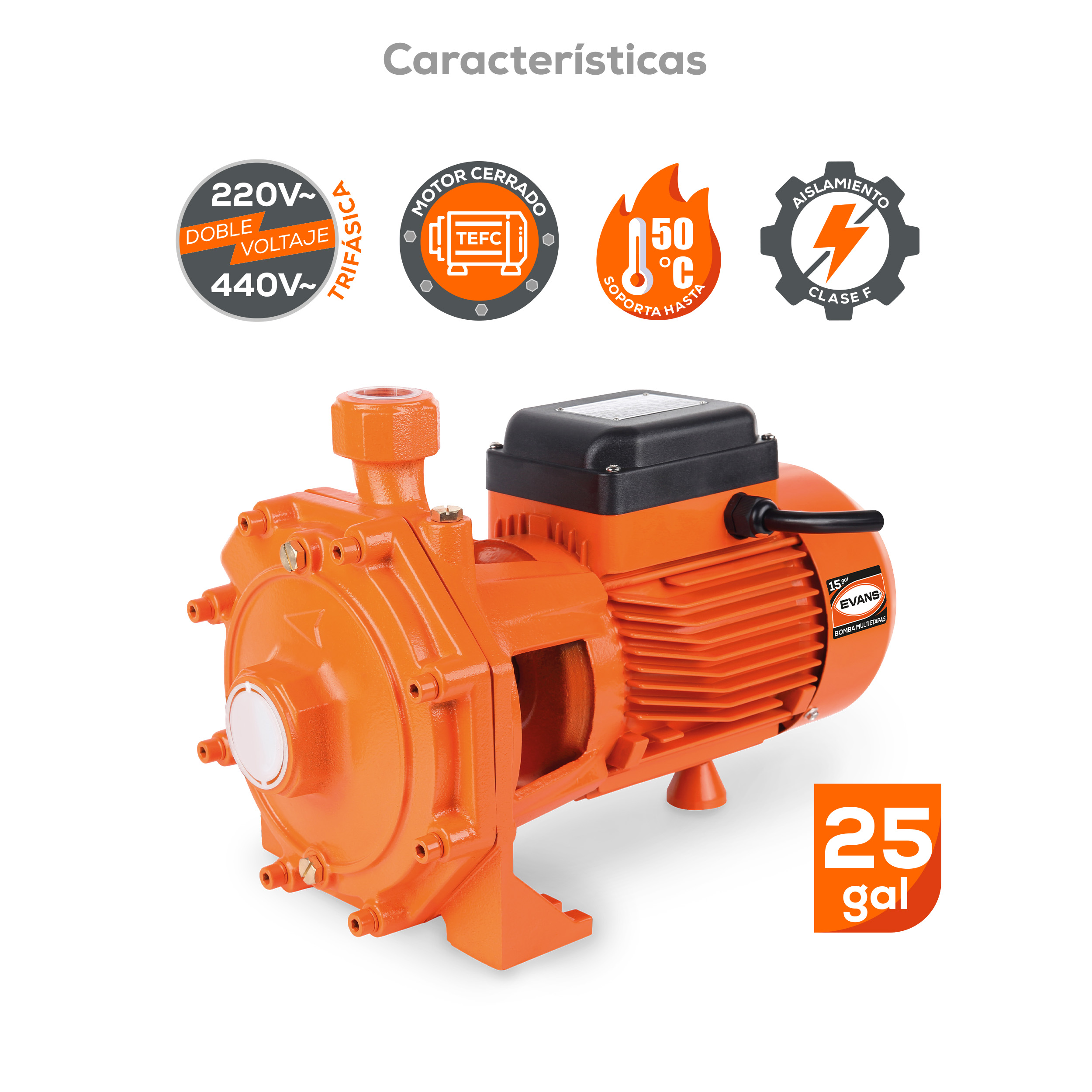 Bomba multietapas 25GPM 1.5 Hp - Imagen 4