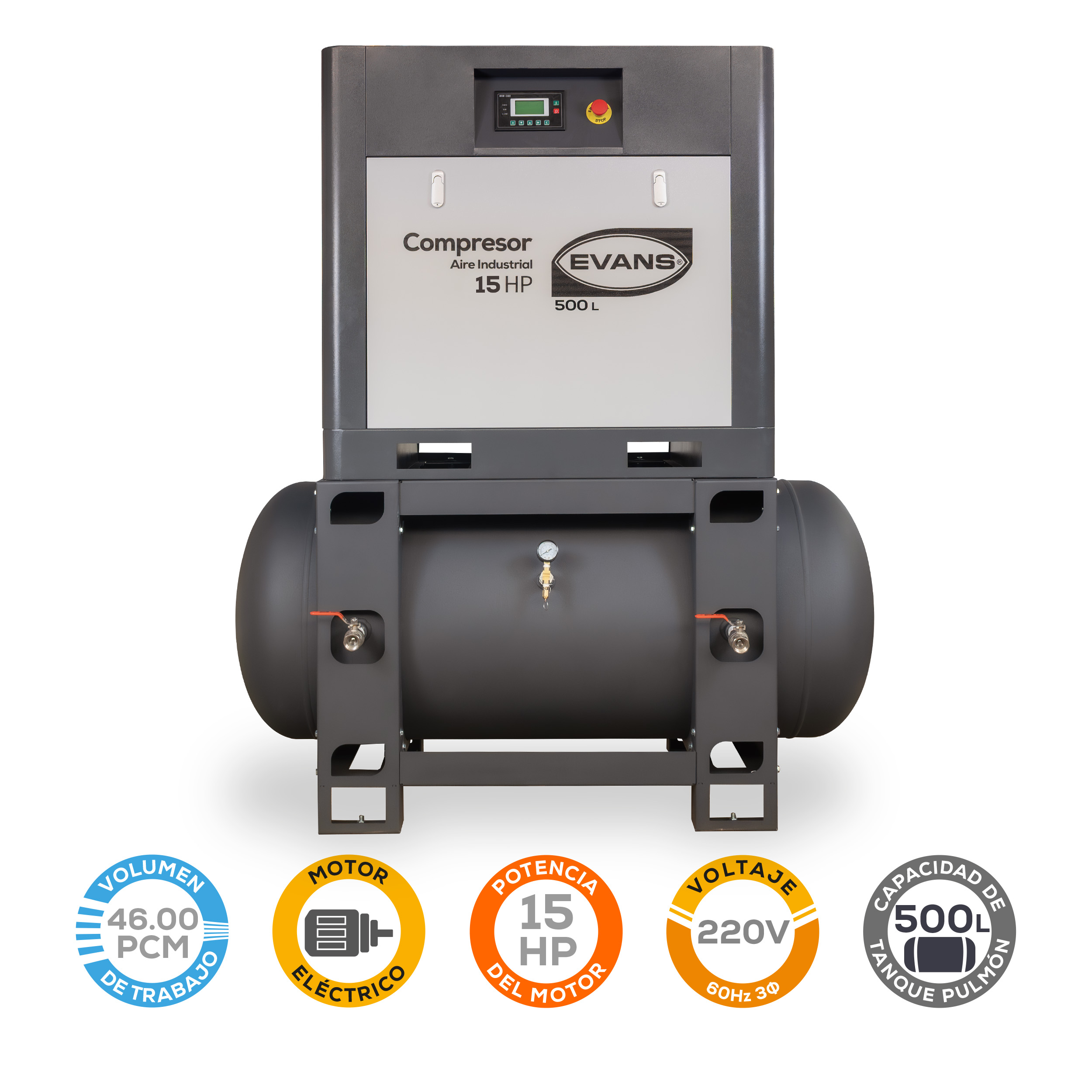 Compresor 15HP 500L 220V - Imagen 3
